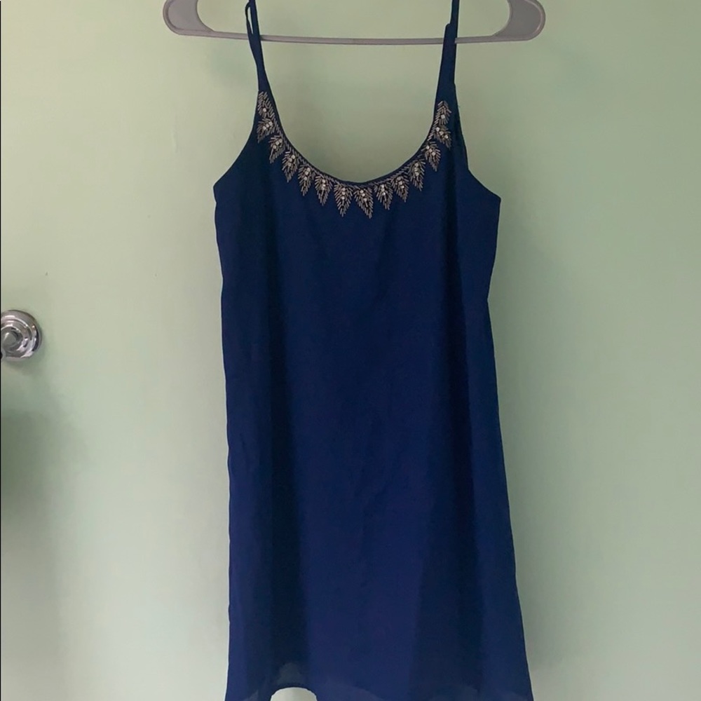 Beautiful blue dress with beading detail